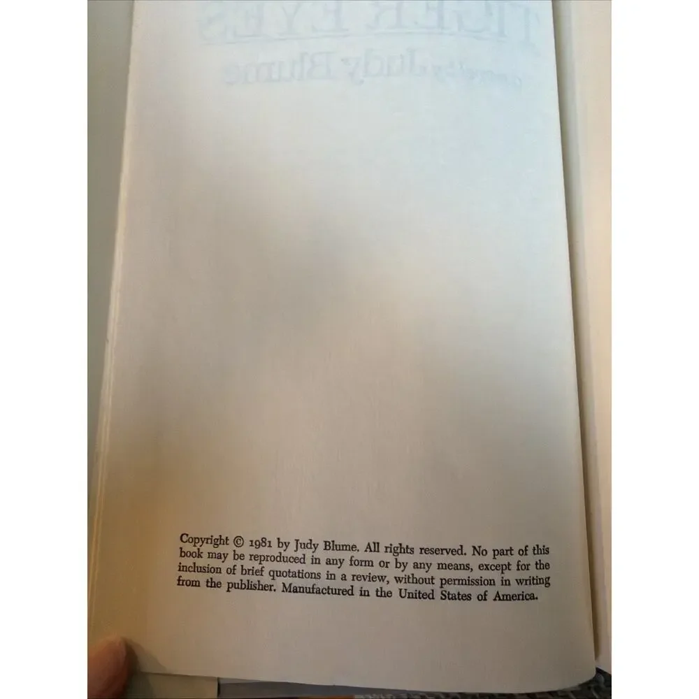 Judy Blume Tiger Eyes 1981 First Edition Hardcover Young Adult Novel